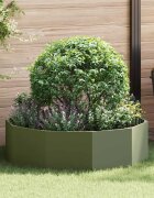 vidaXL Кашпа Маслинено зелено 120 x 120 x 35 см Стомана