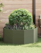 vidaXL Кашпа Маслинено зелено 120 x 120 x 50 см Стомана