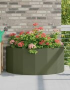 vidaXL Кашпа Маслинено зелено 120 x 60 x 50 см Стомана