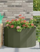 vidaXL Кашпа Маслинено зелено 90 x 45 x 50 см Стомана