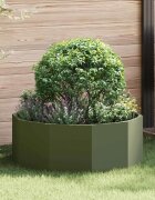 vidaXL Кашпа Маслинено зелено 90 x 90 x 35 см Стомана