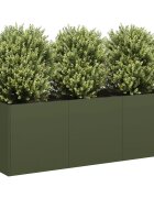 vidaXL Кашпа маслиненозелена 120x40x40 см студеновалцувана стомана