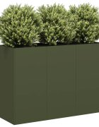 vidaXL Кашпа маслиненозелена 120x40x80 см студеновалцувана стомана