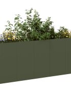 vidaXL Кашпа маслиненозелена 200x40x80 см студеновалцувана стомана