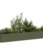 vidaXL Кашпа маслиненозелена 280x80x40 см стомана