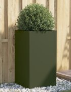 vidaXL Кашпа маслиненозелена 42x38x75 см стомана