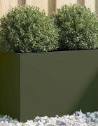 vidaXL Кашпа маслиненозелена 62x40x39 см стомана