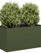 vidaXL Кашпа маслиненозелена 80x40x40 см студеновалцувана стомана