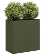 vidaXL Кашпа маслиненозелена 80x40x80 см студеновалцувана стомана