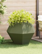 vidaXL Кашпа Маслиненозелено 100 x 100 x 80 см Стомана