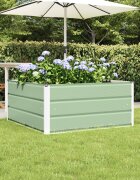 vidaXL Кашпа Пастелно зелено 100 x 100 x 45 cm Стомана
