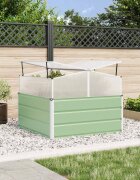 vidaXL Кашпа Пастелно зелено 100 x 100 x 77 cm Поцинкована стомана