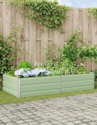 vidaXL Кашпа Пастелно зелено 195 x 100 x 45 см Поцинкована стомана
