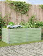 vidaXL Кашпа Пастелно зелено 195 x 100 x 75 см Поцинкована стомана
