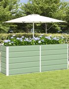 vidaXL Кашпа Пастелно зелено 195 x 50 x 77 см Галванизирана стомана