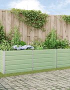 vidaXL Кашпа Пастелно зелено 290 x 100 x 75 см Поцинкована стомана