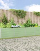 vidaXL Кашпа Пастелно зелено 385 x 100 x 75 см Поцинкована стомана