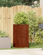 vidaXL Кашпа ръждива 40x40x80 см патинираща стомана