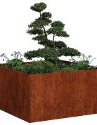 vidaXL Кашпа ръждива 80x80x40 см патинираща стомана
