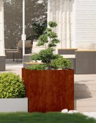 vidaXL Кашпа ръждива 80x80x80 см патинираща стомана