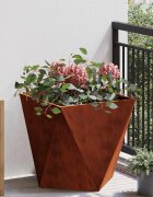 vidaXL Кашпа Ръждясало 50 x 50 x 50 cm Патинираща стомана