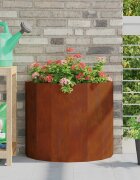vidaXL Кашпа Ръждясало 60 x 30 x 50 см Патинираща стомана