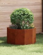 vidaXL Кашпа Ръждясало 60 x 60 x 35 cm Патинираща стомана