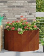 vidaXL Кашпа Ръждясало 90 x 45 x 50 см Патинираща стомана