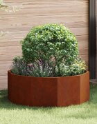 vidaXL Кашпа Ръждясало 90 x 90 x 35 см Патинираща стомана