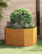 vidaXL Кашпа Ръждясало 90 x 90 x 50 cm Патинираща стомана