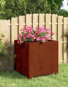 vidaXL Кашпа с крака ръждиво 40x40x40 см кортенова стомана