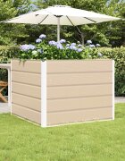 vidaXL Кашпа Слонова кост 100 x 100 x 75 см Стомана