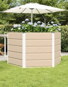 vidaXL Кашпа Слонова кост 129 x 129 x 75 см Стомана