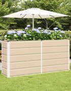 vidaXL Кашпа Слонова кост 160 x 40 x 75 см Стомана