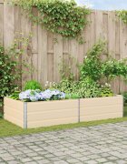 vidaXL Кашпа Слонова кост 195 x 100 x 45 см Поцинкована стомана