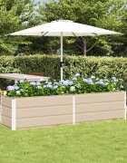 vidaXL Кашпа Слонова кост 195 x 50 x 45 см Галванизирана стомана
