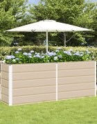 vidaXL Кашпа Слонова кост 195 x 50 x 75 см Галванизирана стомана