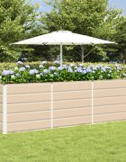 vidaXL Кашпа Слонова кост 240 x 40 x 75 см Стомана