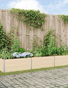 vidaXL Кашпа Слонова кост 290 x 100 x 45 см Поцинкована стомана