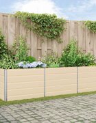 vidaXL Кашпа Слонова кост 290 x 100 x 75 см Поцинкована стомана