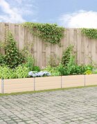 vidaXL Кашпа Слонова кост 385 x 100 x 45 см Поцинкована стомана