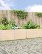 vidaXL Кашпа Слонова кост 385 x 100 x 75 см Поцинкована стомана