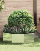 vidaXL Кашпа Сребрист 120 x 120 x 35 см Неръждаема стомана