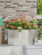 vidaXL Кашпа Сребрист 120 x 60 x 50 см Неръждаема стомана