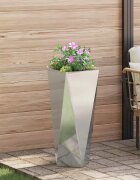 vidaXL Кашпа Сребрист 30 x 30 x 75 см Галванизирана стомана