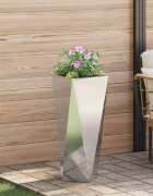 vidaXL Кашпа Сребрист 30 x 30 x 75 см Неръждаема стомана