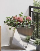vidaXL Кашпа Сребрист 50 x 50 x 50 cm Неръждаема стомана