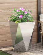 vidaXL Кашпа Сребрист 50 x 50 x 75 cm Неръждаема стомана