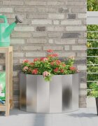 vidaXL Кашпа Сребрист 60 x 30 x 35 см Неръждаема стомана
