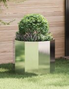 vidaXL Кашпа Сребрист 60 x 60 x 50 см Неръждаема стомана